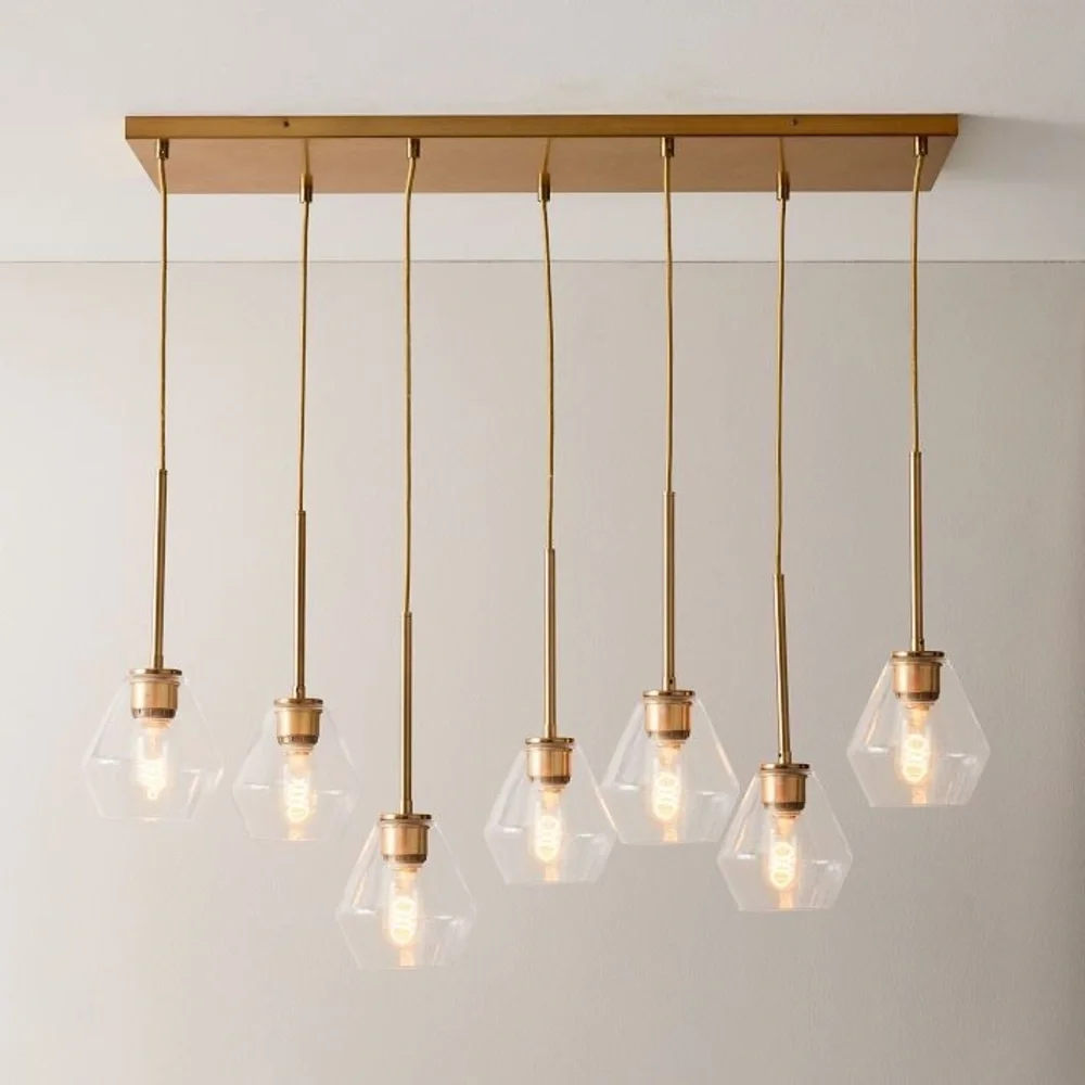 Build Your Own - Sculptural Glass 7-Light Chandelier Finishing : polished nickel